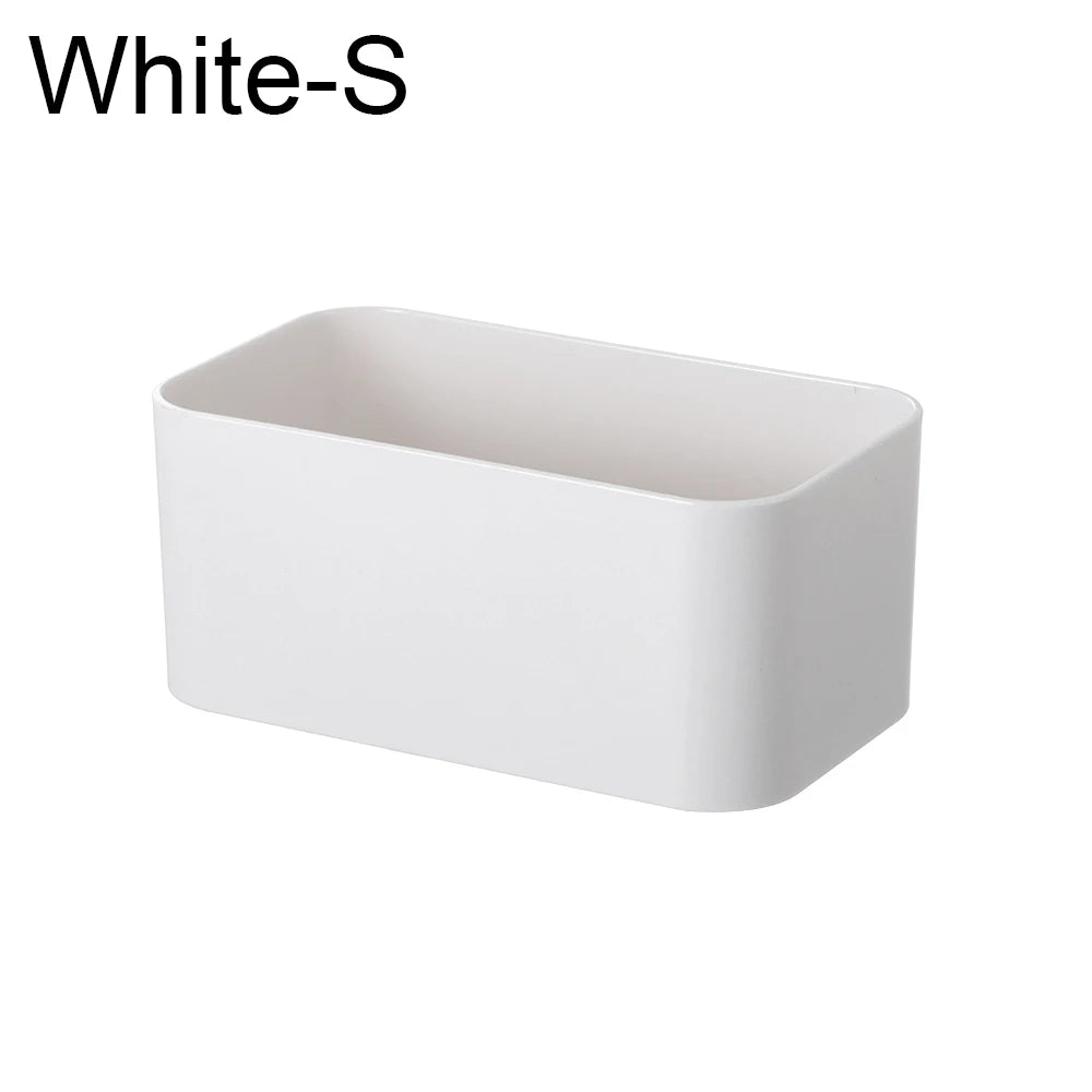 1PC ABS Wall Mounted Cosmetic Storage Box Bathroom Storage Rack Wall Shelf Adhesive Storage Case Bathroom Organizer Supplies