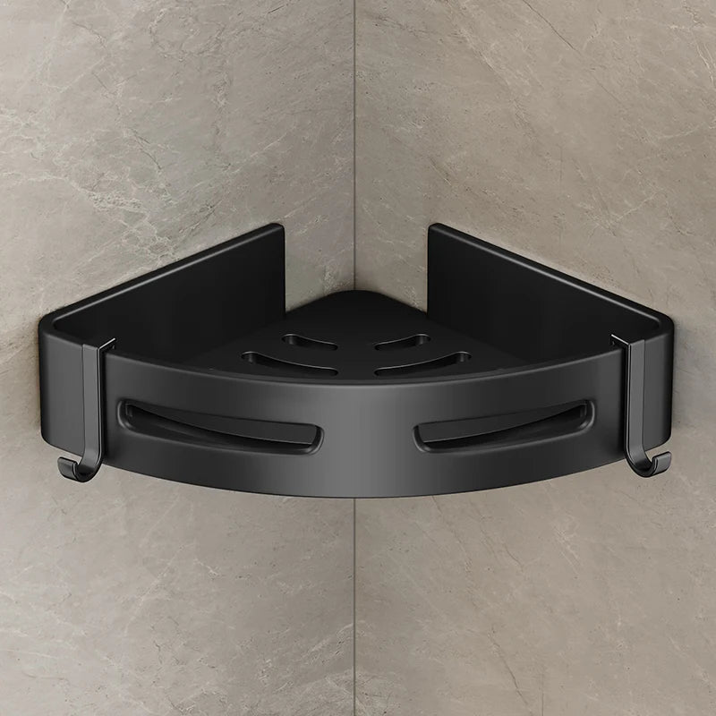 Bathroom Shelf Corner Space Aluminum Bathroom Triangle Basket Shower Room Storage Rack Wall Mounted
