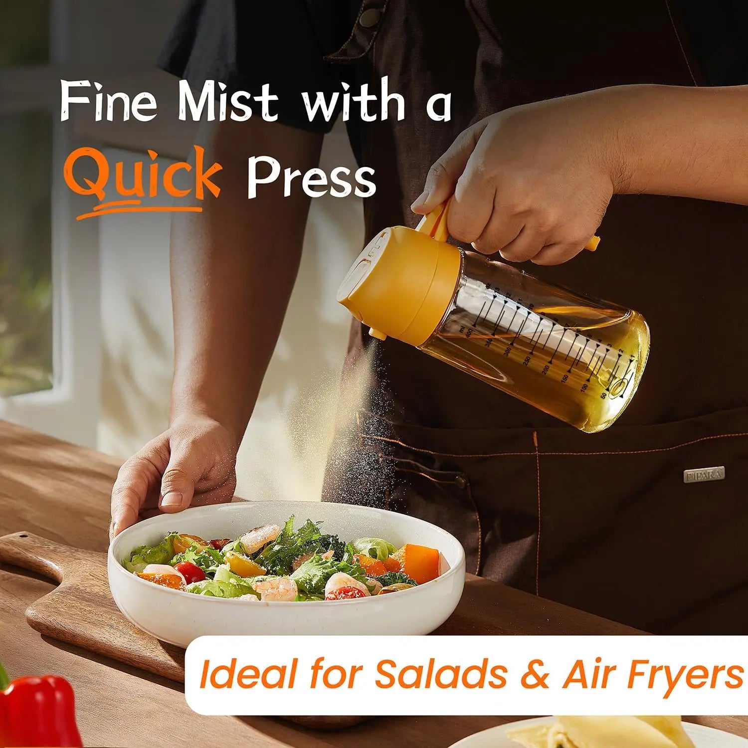 CXINYI 16Oz/470Ml Bpa-Free & Safe PP Glass Oil Sprayer Dispenser, 2-In-1 Heat-Resistant 0-500Ml Oil Mister, Precise Control Kitchen Utensil for Everyday Cooking, Air Fryer Accessories