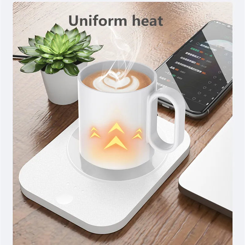 USB Cup Warmer Coffee Milk Tea Water Mug Heater Temperature Adjustable Heating Coaster for Home Office Winter Automatic Heating