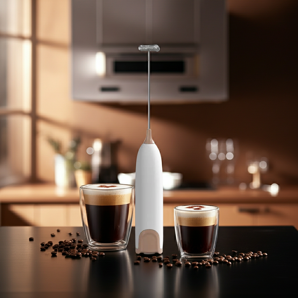 Electric Milk Frother – Handheld Foam Maker for Coffee, Cappuccino & Lattes
