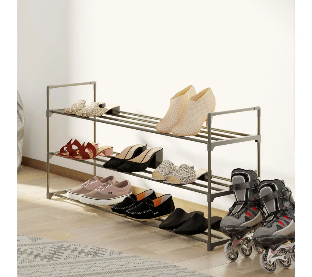 Home-Complete Shoe Storage Rack 3-Tier Shoe Organizer