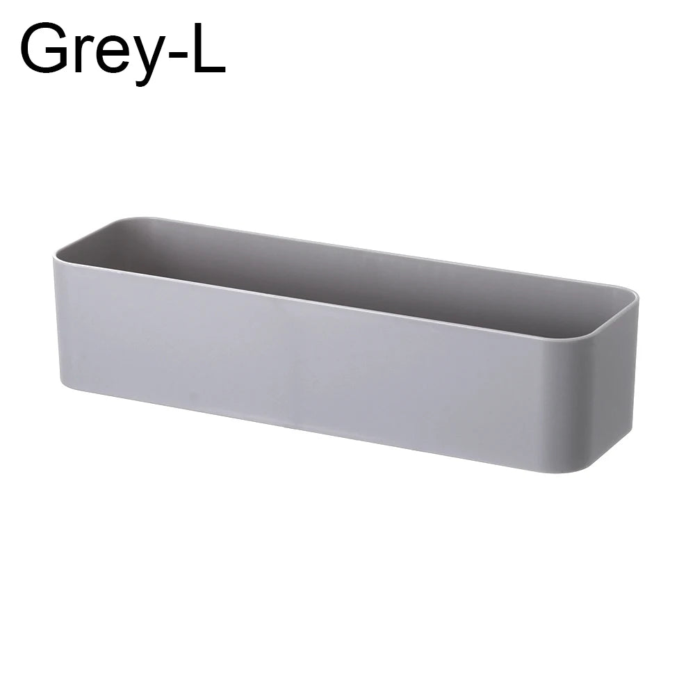 1PC ABS Wall Mounted Cosmetic Storage Box Bathroom Storage Rack Wall Shelf Adhesive Storage Case Bathroom Organizer Supplies