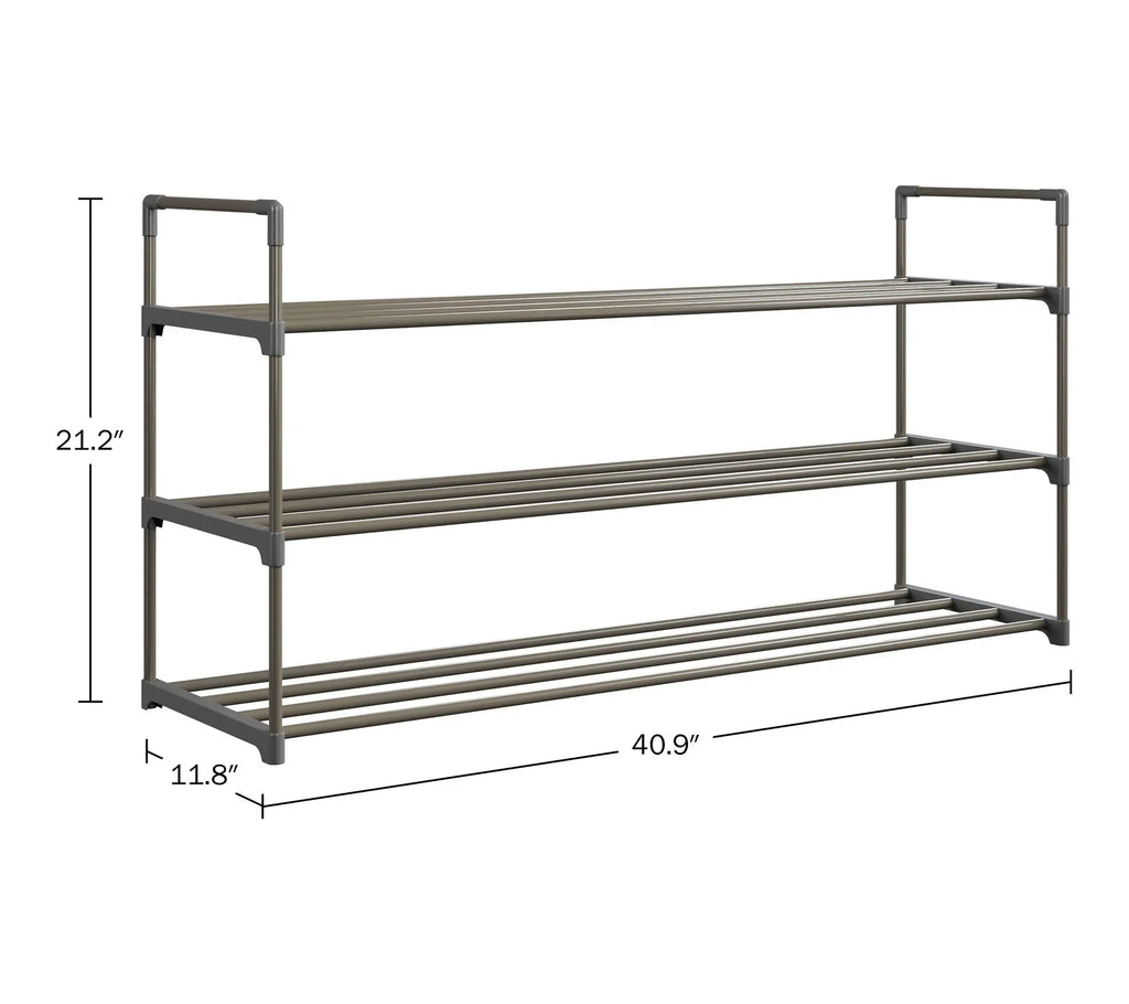 Home-Complete Shoe Storage Rack 3-Tier Shoe Organizer