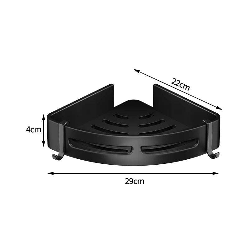 Bathroom Shelf Corner Space Aluminum Bathroom Triangle Basket Shower Room Storage Rack Wall Mounted