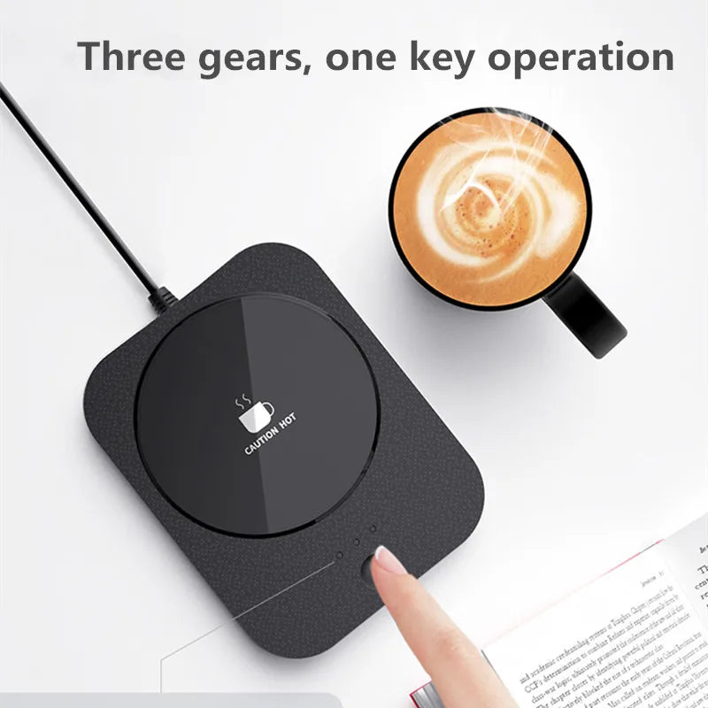 USB Cup Warmer Coffee Milk Tea Water Mug Heater Temperature Adjustable Heating Coaster for Home Office Winter Automatic Heating